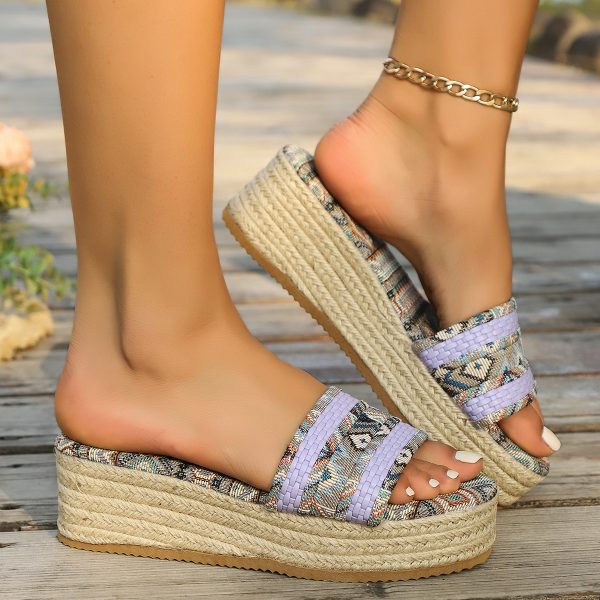 Rope Bottom Sponge Cake Slipper Female Plus Size - Image 4