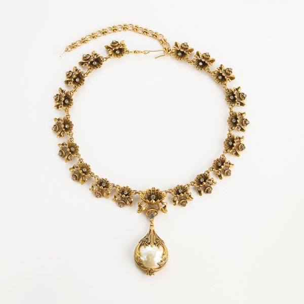 Personality Trendy Brass Baroque Pearl Necklace - Image 4