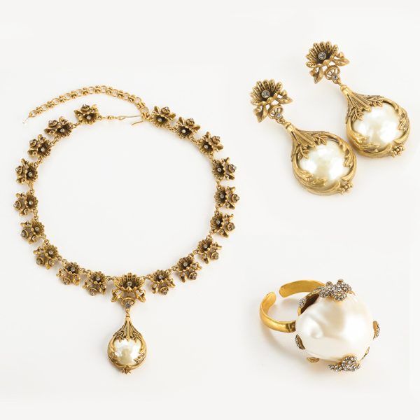 Personality Trendy Brass Baroque Pearl Necklace - Image 3