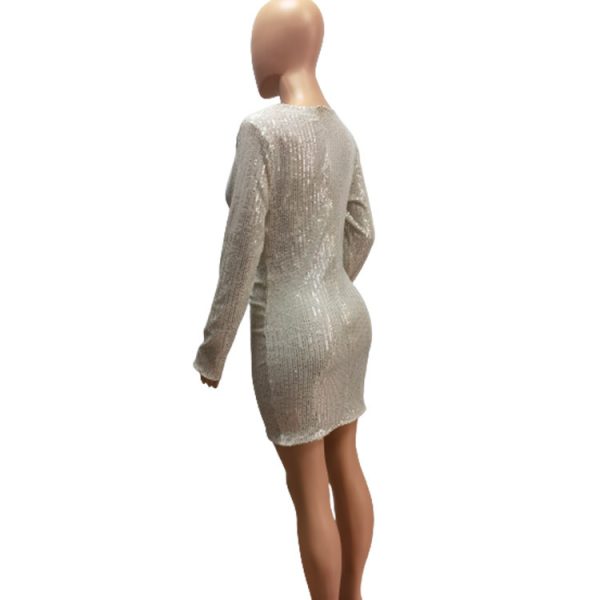 Women's Swing Collar Hip Wrap Dress - Image 4