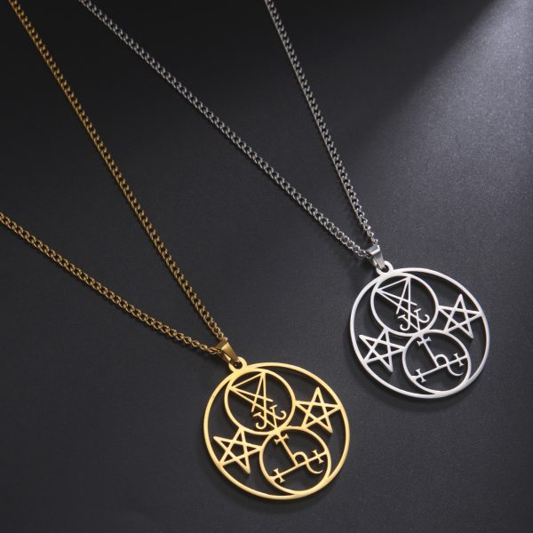 Personalized All-match Cutting Three-ring Special Symbol Five-pointed Star Necklace - Image 7