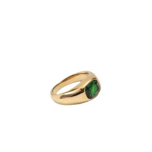 Fashion And Popular Green Zircon Ring - Image 5