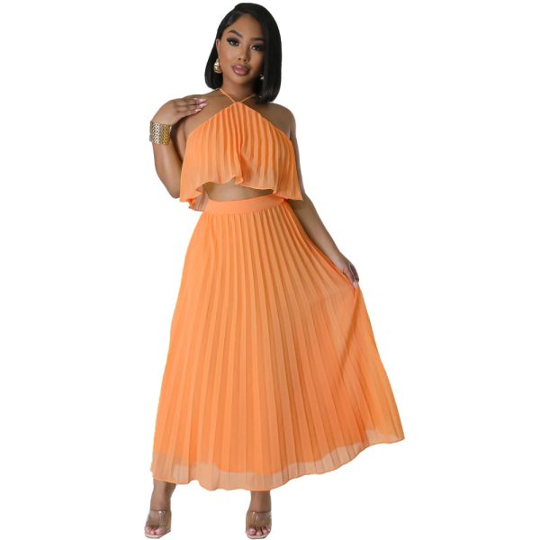 Backless Halter Vest Long Skirt Two-piece Set - Image 8
