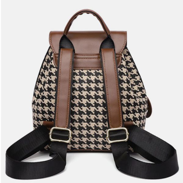 Houndstooth Backpack Women High Capacity Travel Bags Girls - Image 4