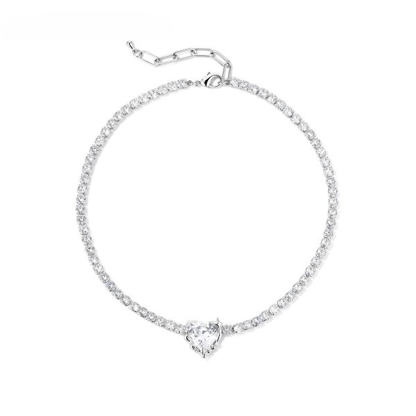 Women's Graceful And Fashionable Geometric Heart-shaped Zircon Necklace - Image 2