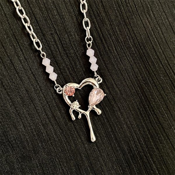 Water Drop Liquefied Metal Zircon Necklace - Image 4