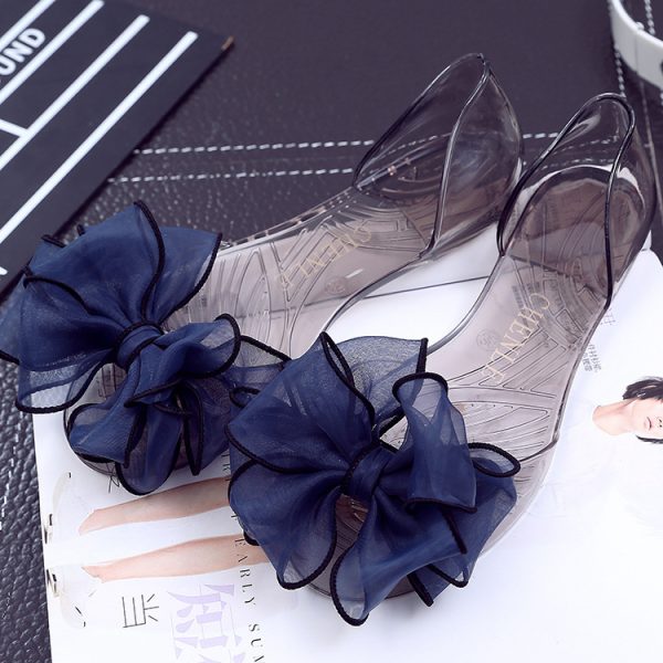 Women's Bowknot Transparent Flat Sandals - Image 5
