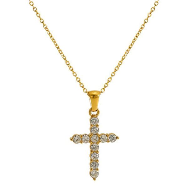 Ins Style Vintage Cross Zircon Necklace - Image 2