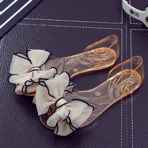 Women's Bowknot Transparent Flat Sandals - Image 6