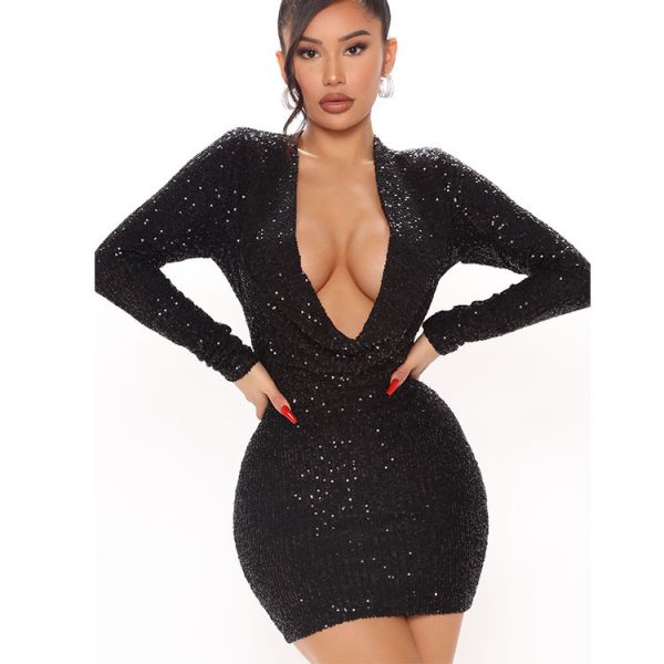 Women's Swing Collar Hip Wrap Dress - Image 2