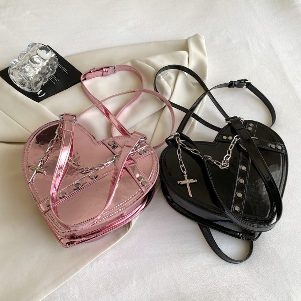 Chain Heart-shaped Bags Large Capacity Love Shoulder Bag For Women Valentine's Day - Image 9