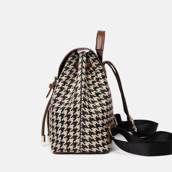 Houndstooth Backpack Women High Capacity Travel Bags Girls - Image 10
