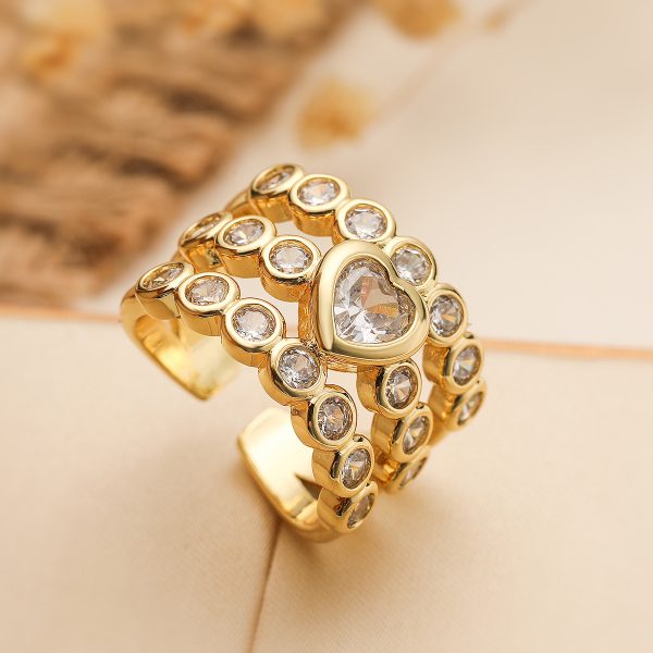 Light Luxury Zircon Geometric Open Ring - Image 6