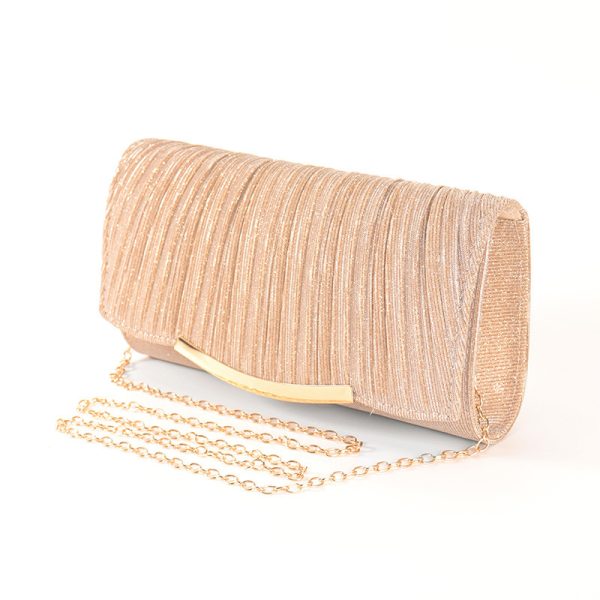 Ladies Dinner Bag Solid Color Flap Chain Crossbody Bag - Image 5